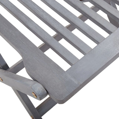 vidaXL Outdoor Chair | Set of 4 | Grey | Solid Acacia wood | Medium | Foldable