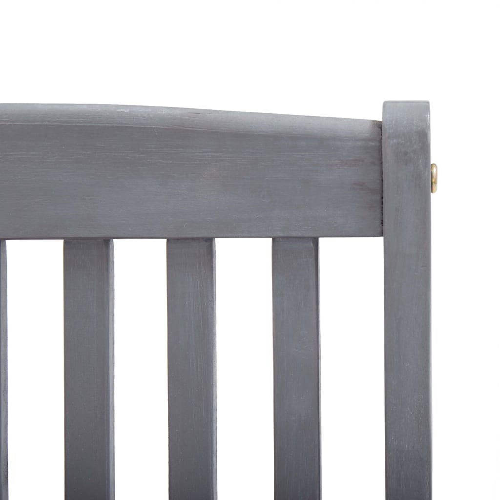 vidaXL Outdoor Chair | Set of 4 | Grey | Solid Acacia wood | Medium | Foldable