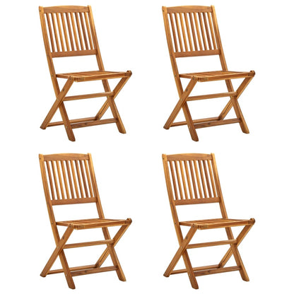 vidaXL Outdoor Chair | Set of 4 | Natural | Solid Acacia wood | Standard