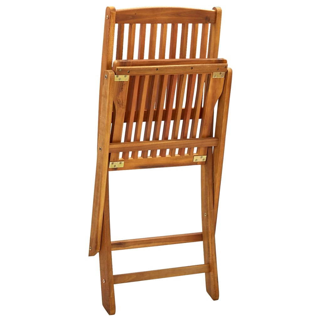 vidaXL Outdoor Chair | Set of 4 | Natural | Solid Acacia wood | Standard