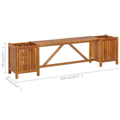 vidaXL Garden Bench | Light Brown | Solid Acacia Wood | 150 cm x 30 cm x 40 cm