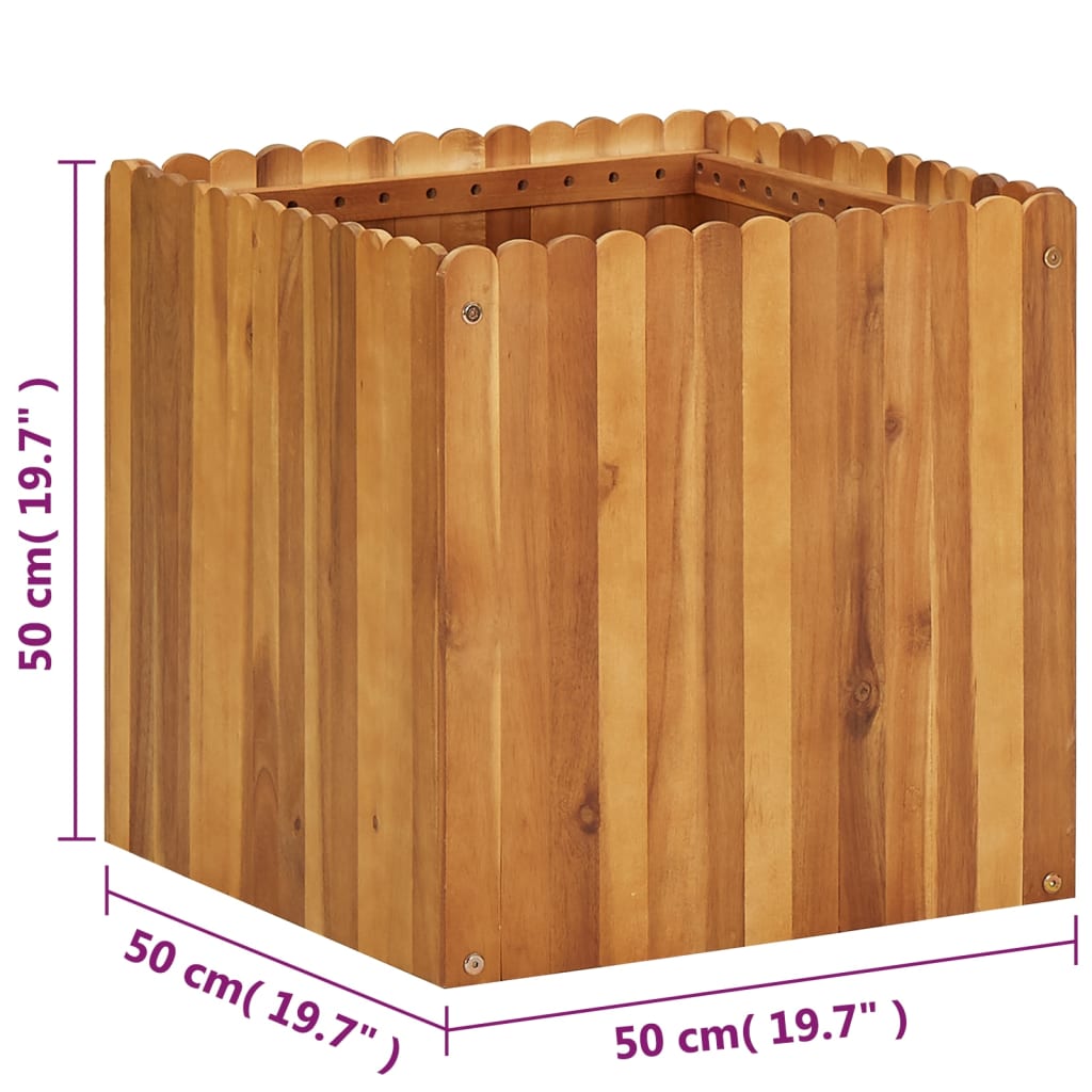 vidaXL Garden Raised Bed 50x50x50 cm Solid Acacia Wood