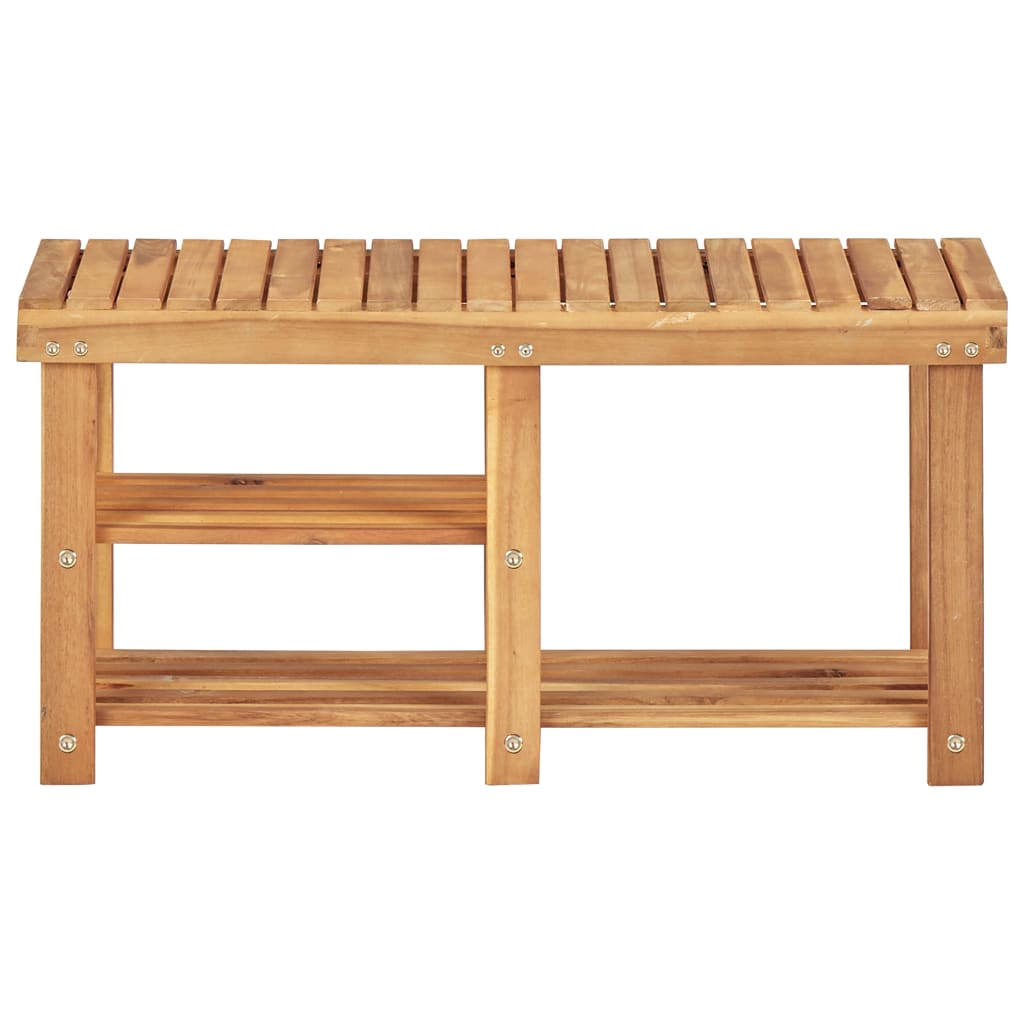 vidaXL Shoe Rack 90x32x46 cm Solid Acacia Wood