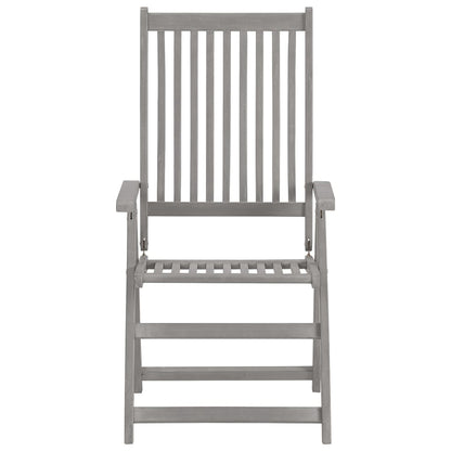 vidaXL Garden Reclining Chairs 2 pcs Grey Solid Acacia Wood