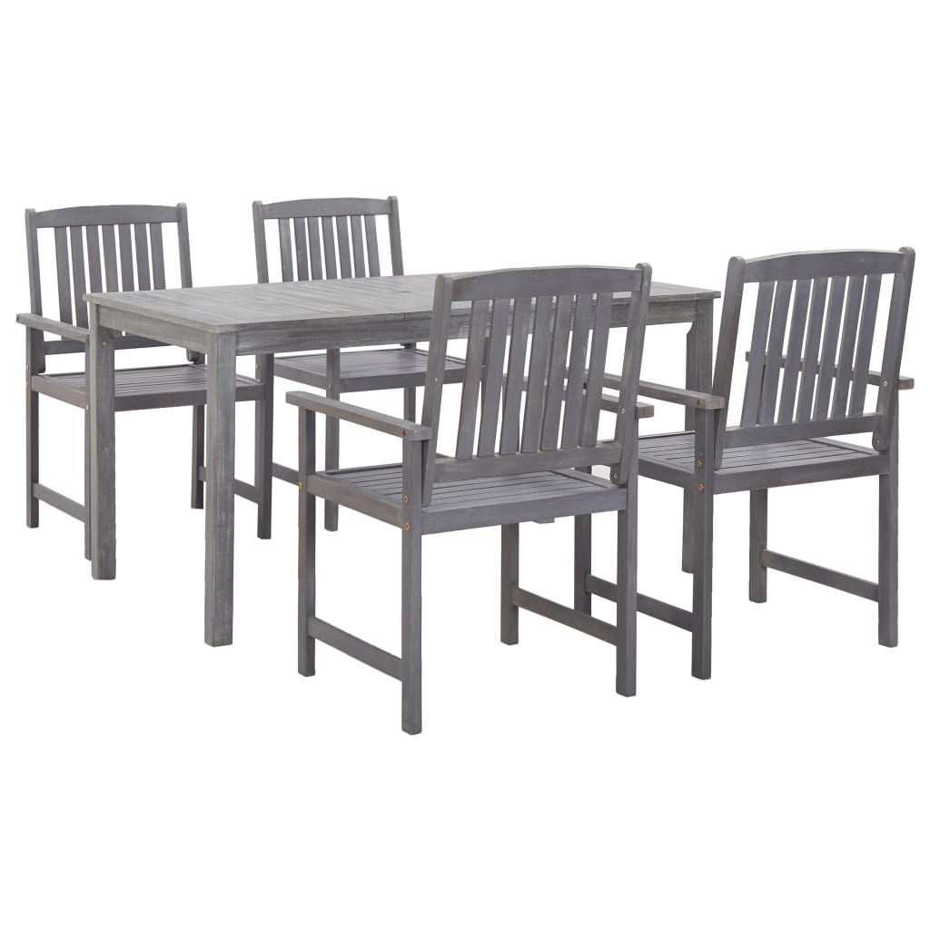 vidaXL Outdoor Dining Set | Grey | Solid Acacia Wood | Medium |  Durable