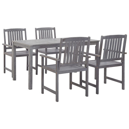 vidaXL Outdoor Dining Set | Grey | Solid Acacia Wood | Medium |  Durable