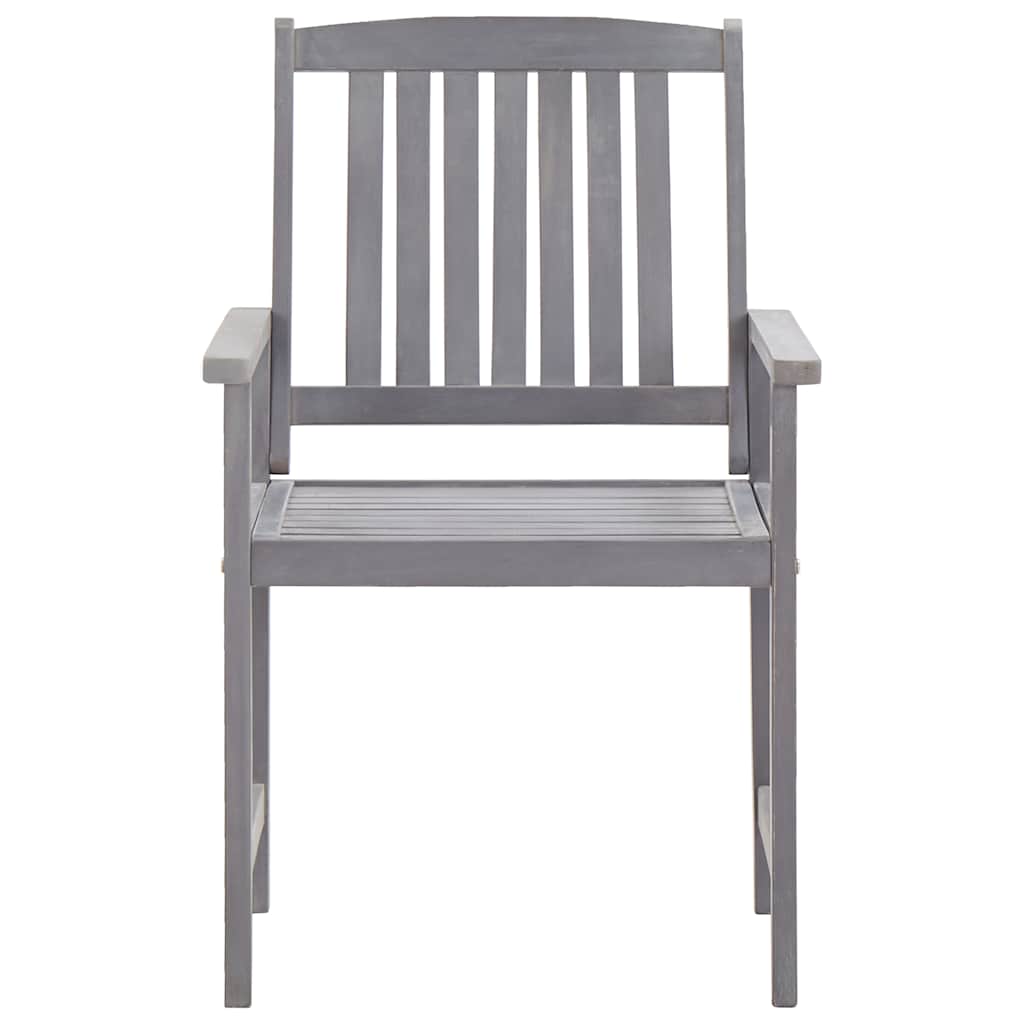 vidaXL 5 Piece Outdoor Dining Set Grey Solid Acacia Wood