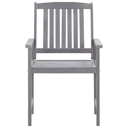 vidaXL 5 Piece Outdoor Dining Set Grey Solid Acacia Wood