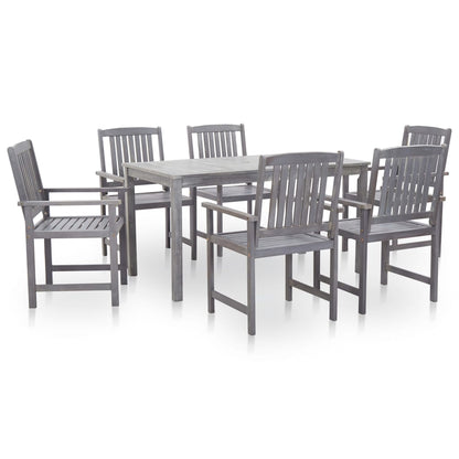 vidaXL Outdoor Table And Chair | Grey Wash | Solid Acacia Wood | Large