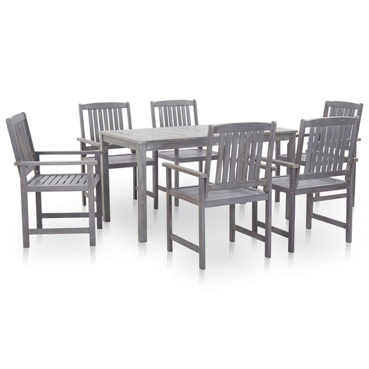 vidaXL Outdoor Table And Chair | Grey Wash | Solid Acacia Wood | Large
