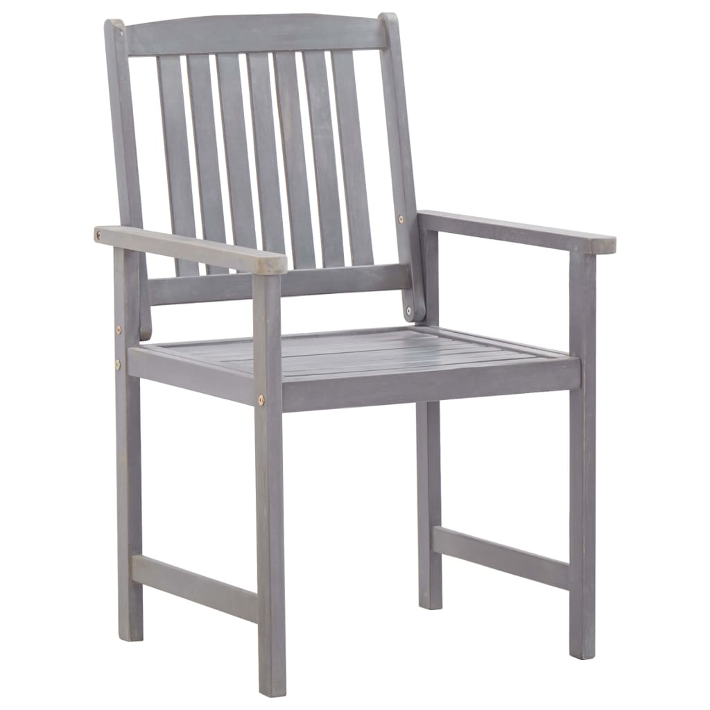 vidaXL Outdoor Table And Chair | Grey Wash | Solid Acacia Wood | Large