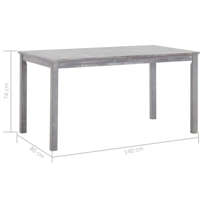 vidaXL Outdoor Table And Chair | Grey Wash | Solid Acacia Wood | Large