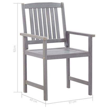 vidaXL Outdoor Table And Chair | Grey Wash | Solid Acacia Wood | Large