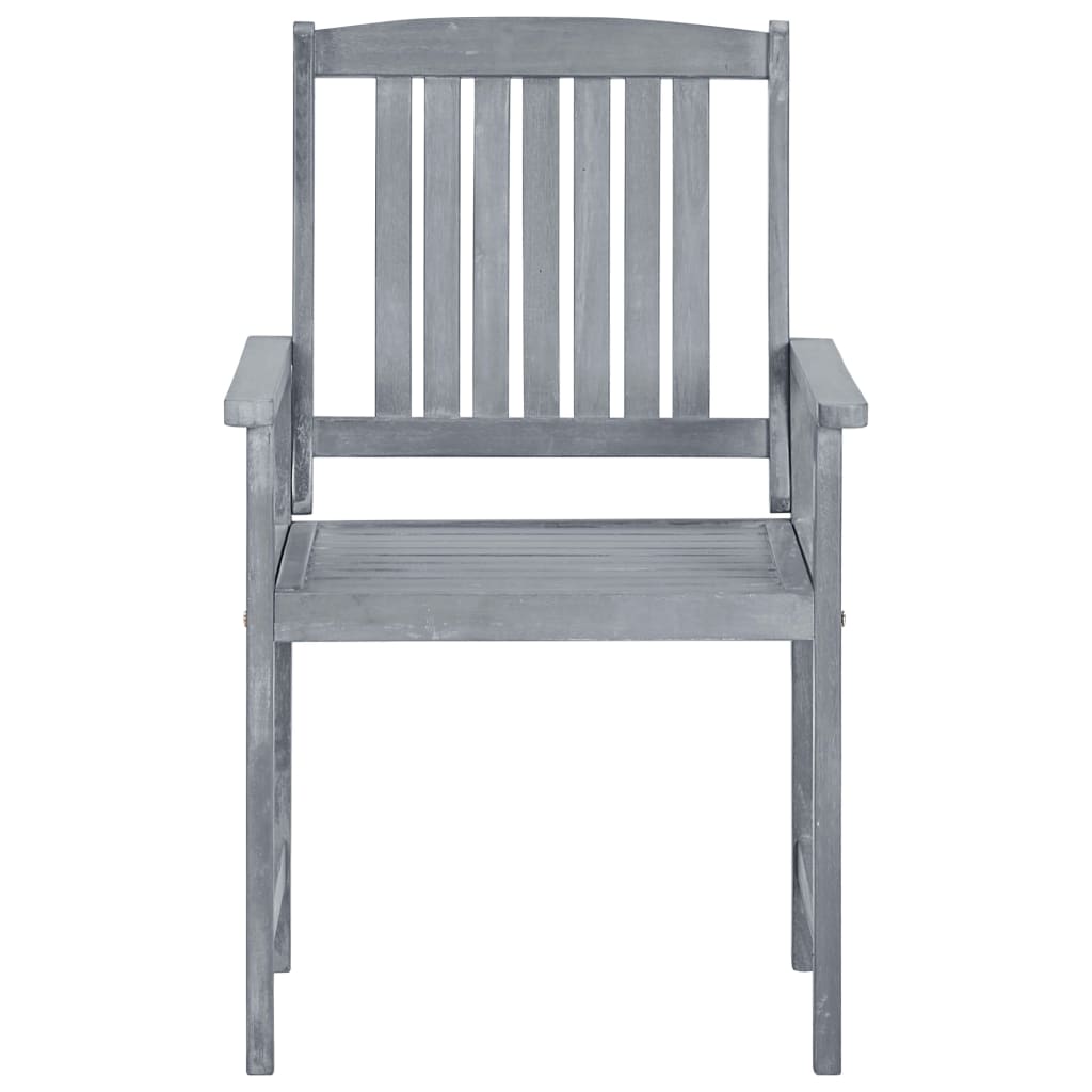 vidaXL Outdoor Chair | Set of 2 | Grey | Solid Acacia Wood | Standard | Durable