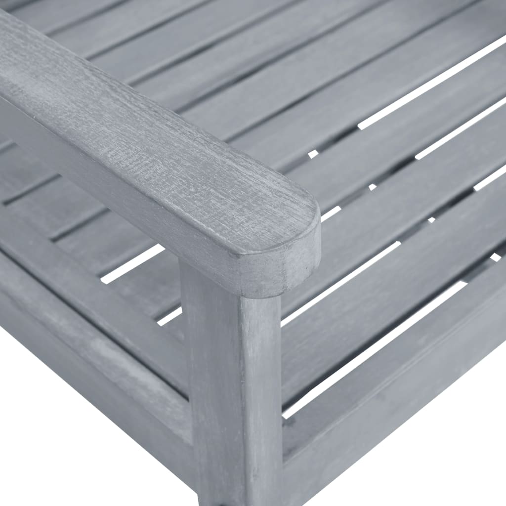 vidaXL Outdoor Chair | Set of 2 | Grey | Solid Acacia Wood | Standard | Durable