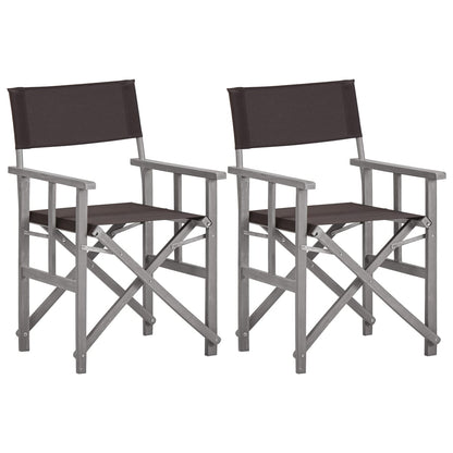 vidaXL Director Chair | Set of 2 | Grey wash and black