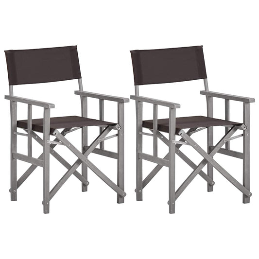 45950 vidaXL Director's Chairs 2 pcs Solid Acacia Wood