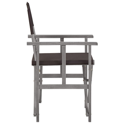 vidaXL Director Chair | Set of 2 | Grey wash and black