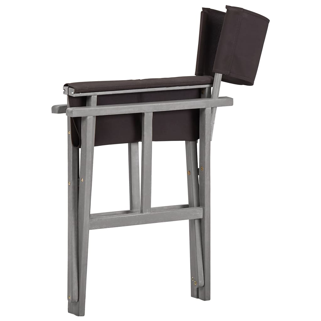 vidaXL Director Chair | Set of 2 | Grey wash and black