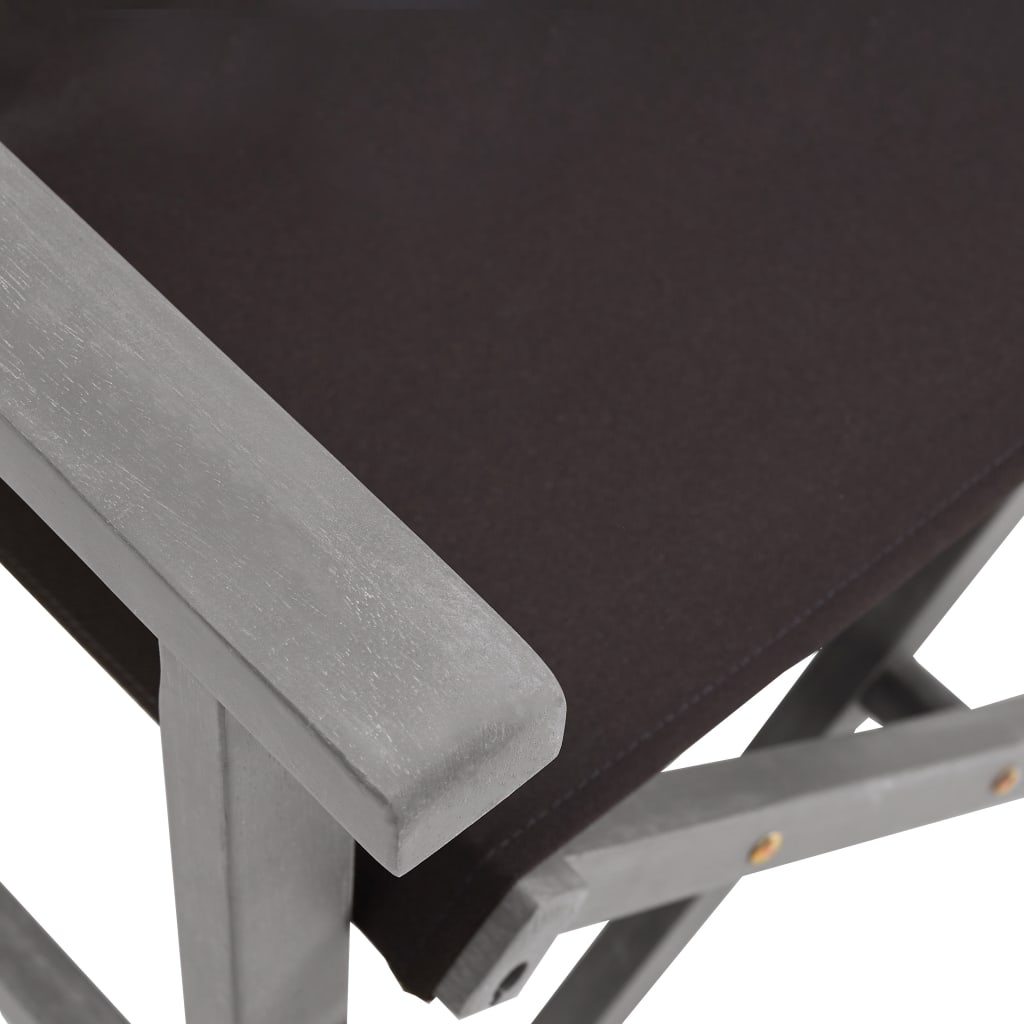 vidaXL Director Chair | Set of 2 | Grey wash and black