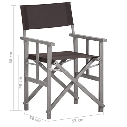 vidaXL Director Chair | Set of 2 | Grey wash and black