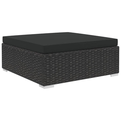 vidaXL Garden Sofa | Black | PE Rattan, Powder-Coated Steel | 6 Piece Set
