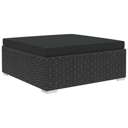 46745 vidaXL 6 Piece Garden Lounge Set with Cushions Poly Rattan Black