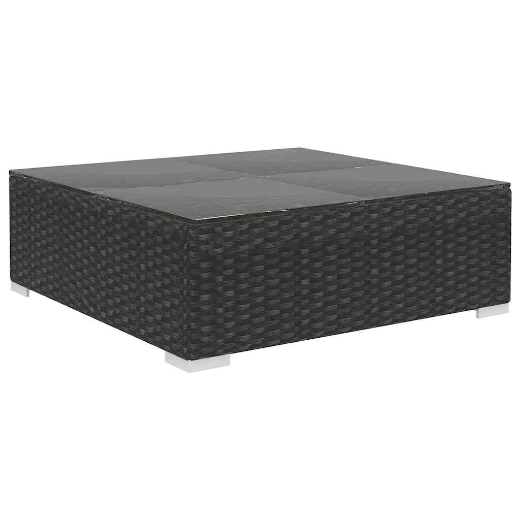 46745 vidaXL 6 Piece Garden Lounge Set with Cushions Poly Rattan Black