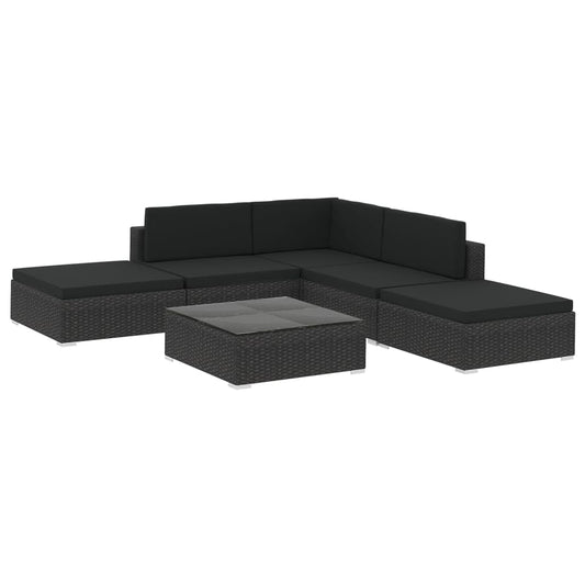 vidaXL Garden Sofa Set | Black