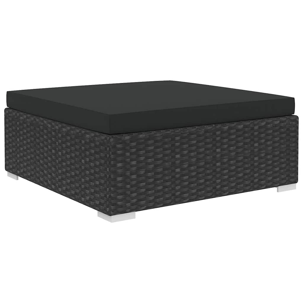 46746 vidaXL 6 Piece Garden Lounge Set with Cushions Poly Rattan Black
