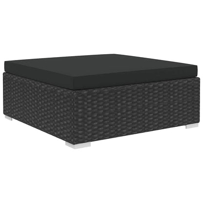 46746 vidaXL 6 Piece Garden Lounge Set with Cushions Poly Rattan Black
