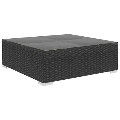 46746 vidaXL 6 Piece Garden Lounge Set with Cushions Poly Rattan Black