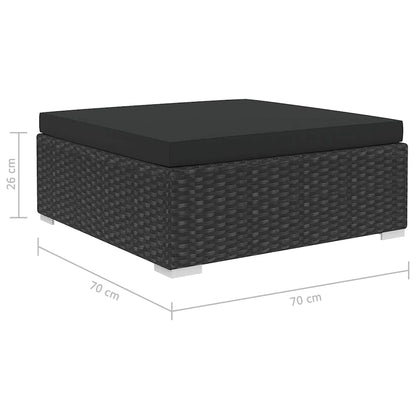 46746 vidaXL 6 Piece Garden Lounge Set with Cushions Poly Rattan Black