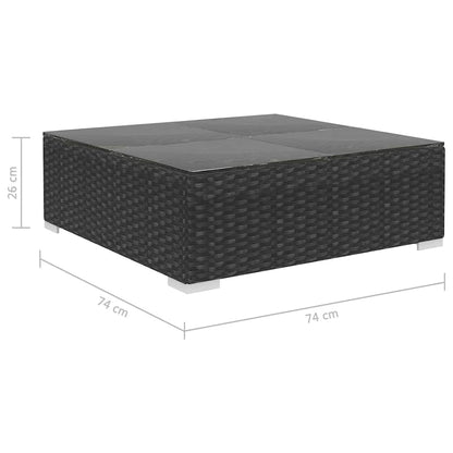 46746 vidaXL 6 Piece Garden Lounge Set with Cushions Poly Rattan Black