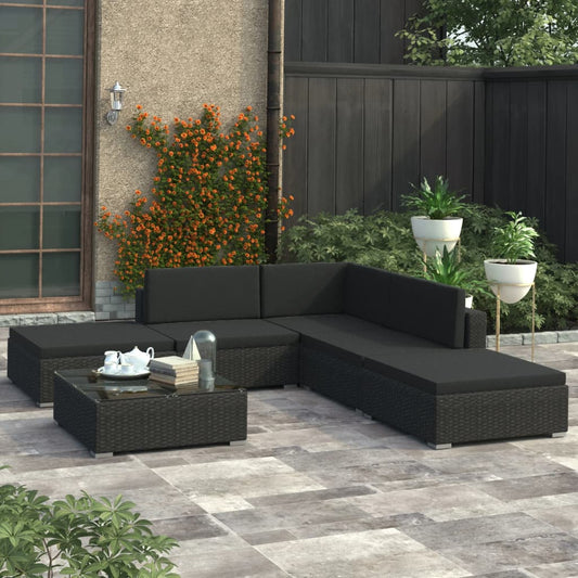 vidaXL Garden Sofa Set | Black