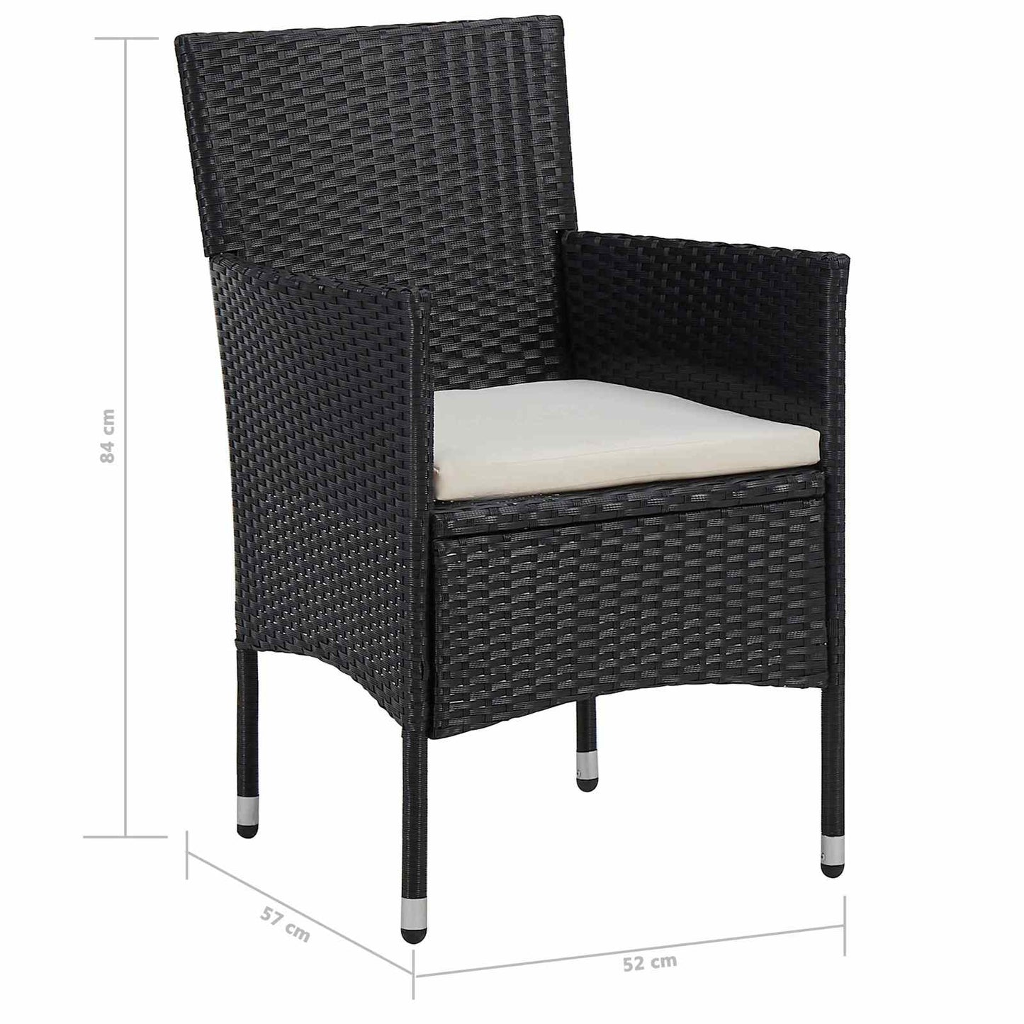 vidaXL Furniture Set 5 pcs Black