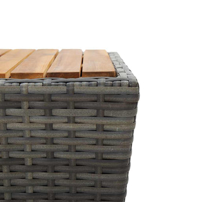 46198 vidaXL Tea Table Grey 41,5x41,5x43 cm Poly Rattan and Solid Acacia Wood