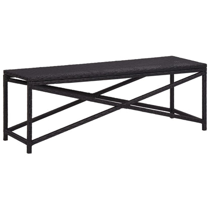 vidaXL Bench | Black | Poly Rattan, Powder-Coated Steel | 120 cm | Durable