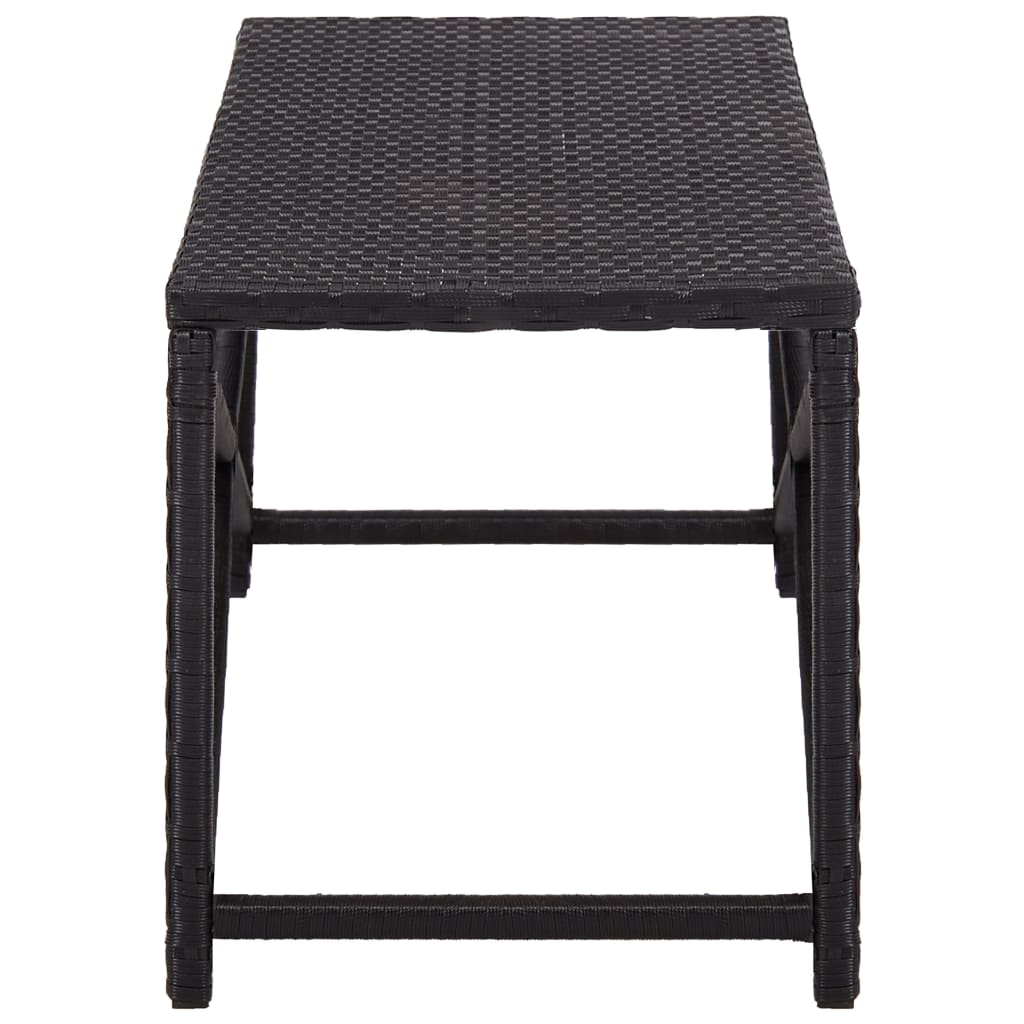 vidaXL Bench | Black | Poly Rattan, Powder-Coated Steel | 120 cm | Durable
