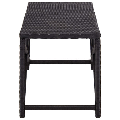 vidaXL Bench | Black | Poly Rattan, Powder-Coated Steel | 120 cm | Durable