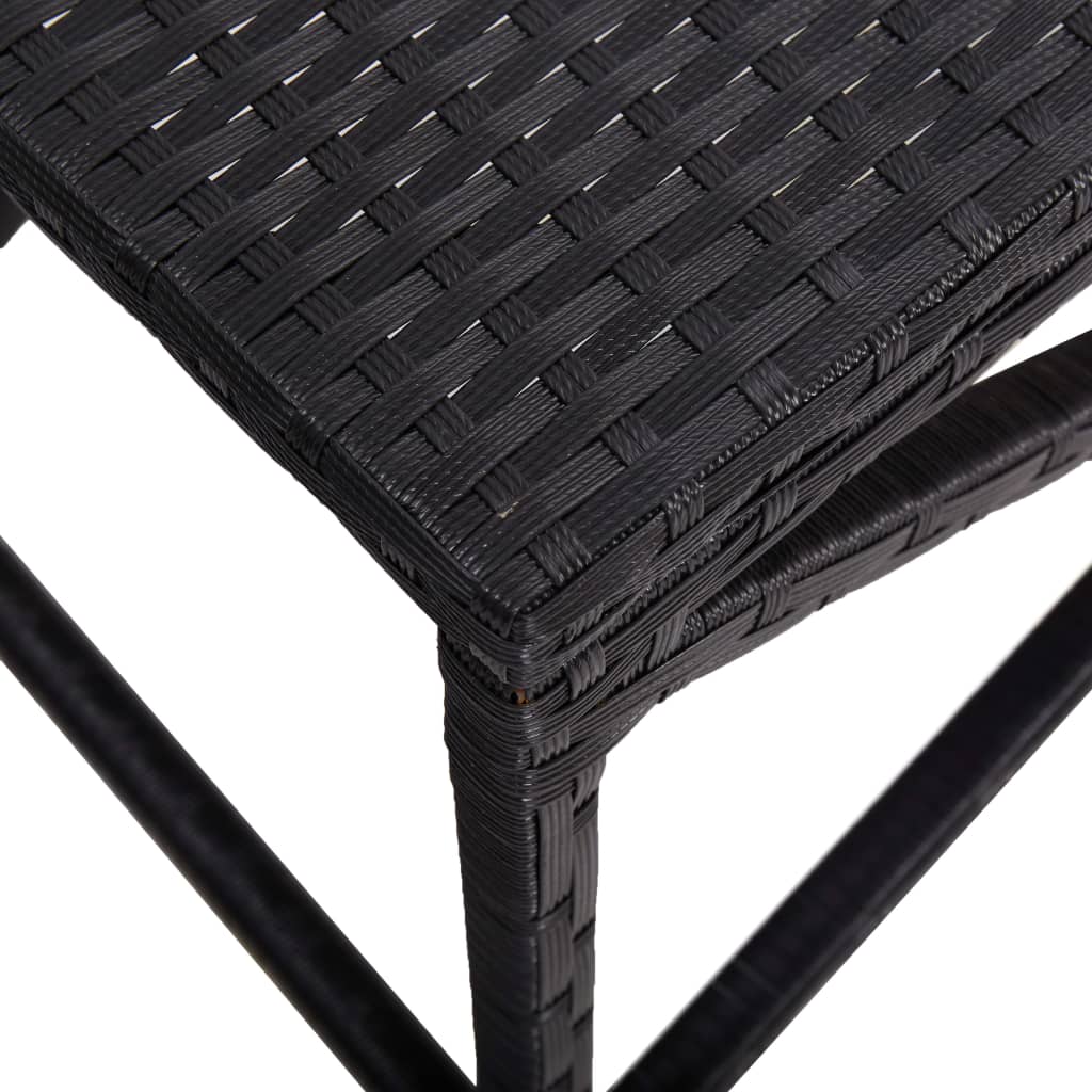 vidaXL Bench | Black | Poly Rattan, Powder-Coated Steel | 120 cm | Durable