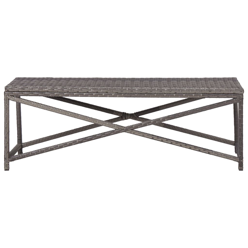vidaXL Bench | Grey | PE Rattan, Powder-Coated Steel | 120 cm |  Tough  | Bench