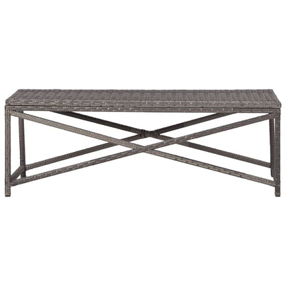 vidaXL Bench | Grey | PE Rattan, Powder-Coated Steel | 120 cm |  Tough  | Bench
