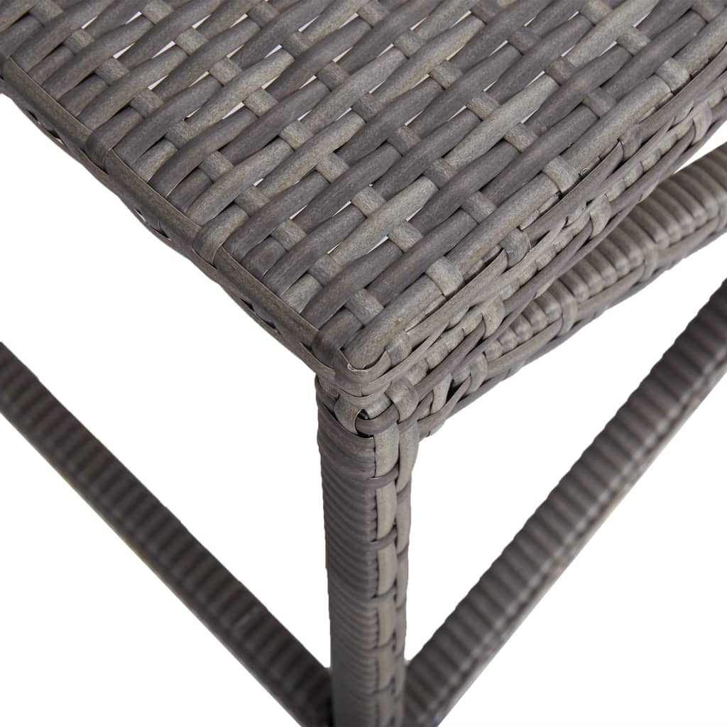vidaXL Bench | Grey | PE Rattan, Powder-Coated Steel | 120 cm |  Tough  | Bench
