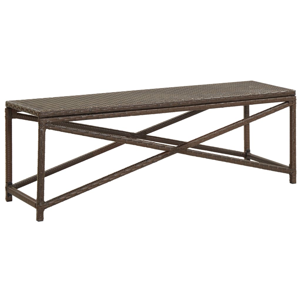 vidaXL Bench | Brown | Polyethylene rattan and powder-coated steel | 120 cm