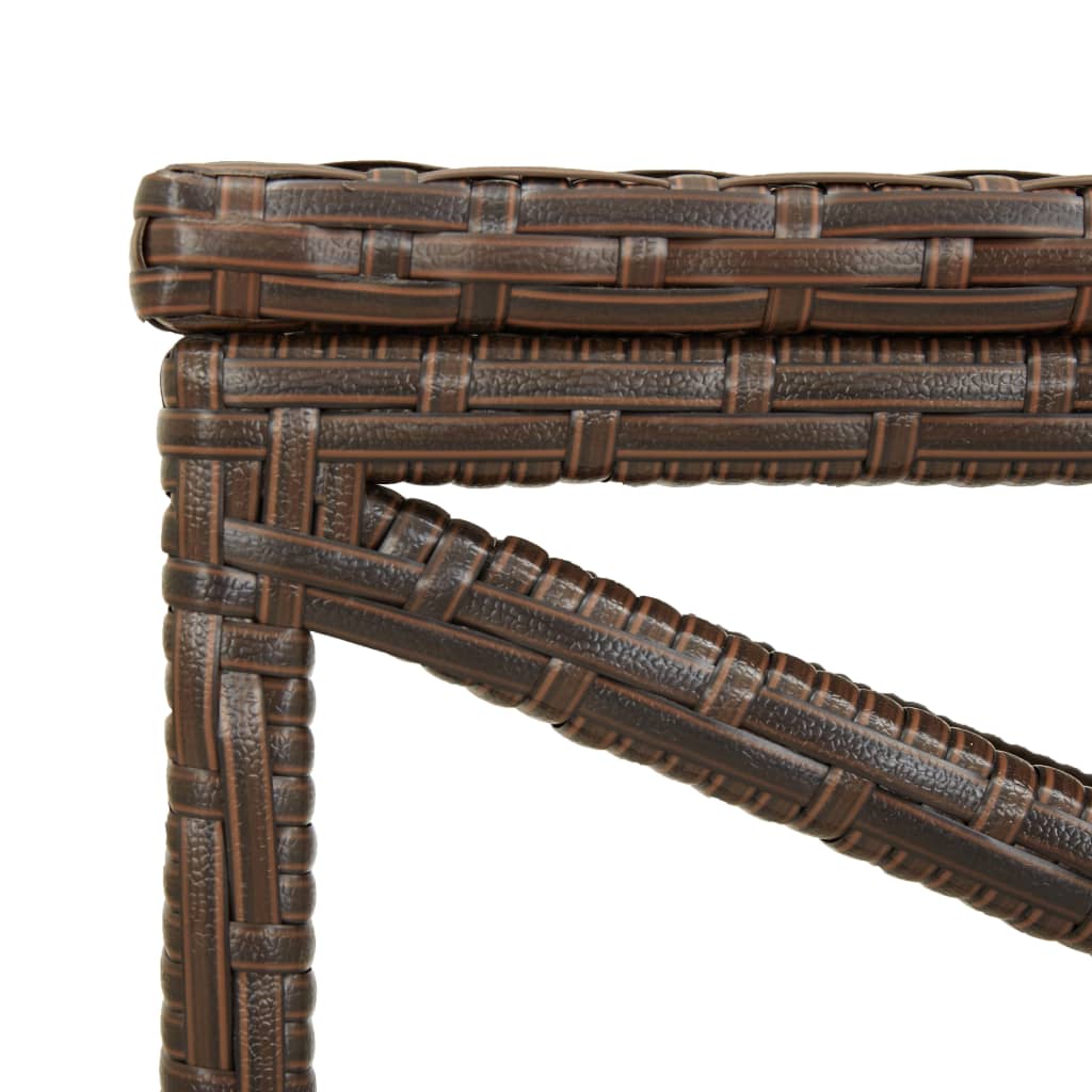 vidaXL Bench | Brown | Polyethylene rattan and powder-coated steel | 120 cm