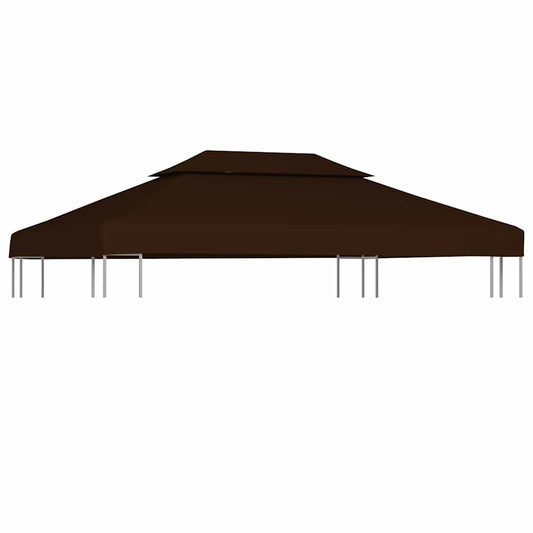 46617 vidaXL 2-Tier Gazebo Top Cover 310 g/m² 4x3 m Brown