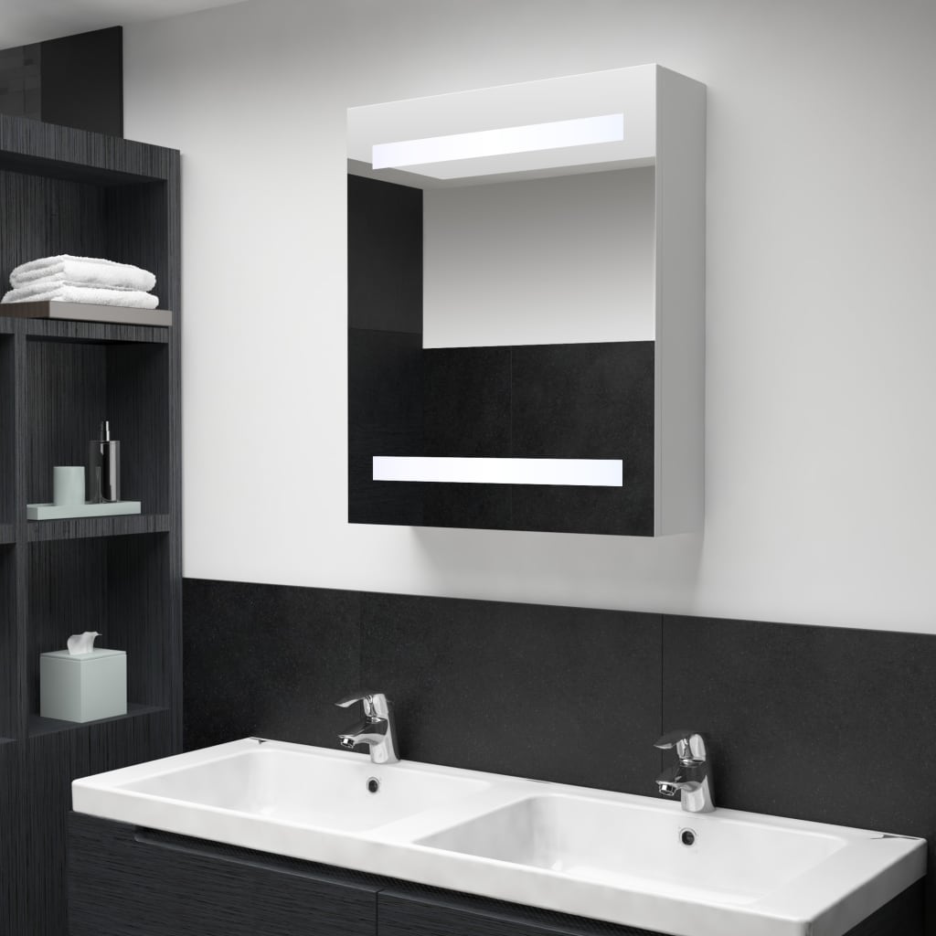 285115 vidaXL LED Bathroom Mirror Cabinet 50x13,5x60 cm