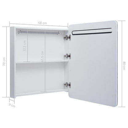 vidaXL LED Bathroom Mirror Cabinet 68x9x80 cm