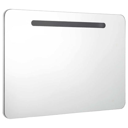 vidaXL LED Bathroom Mirror Cabinet 80x9,5x55 cm